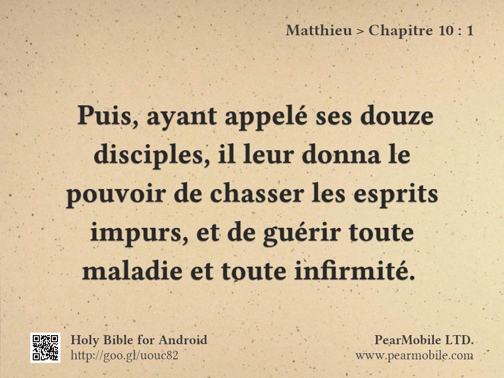 Matthieu, Chapitre 10:1
